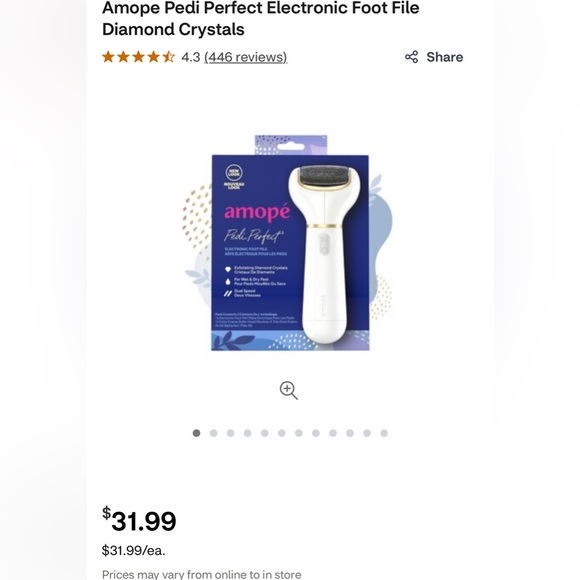 NIB Amope Pedi Perfect Electronic Foot File
Diamond Crystals - Picture 1 of 3